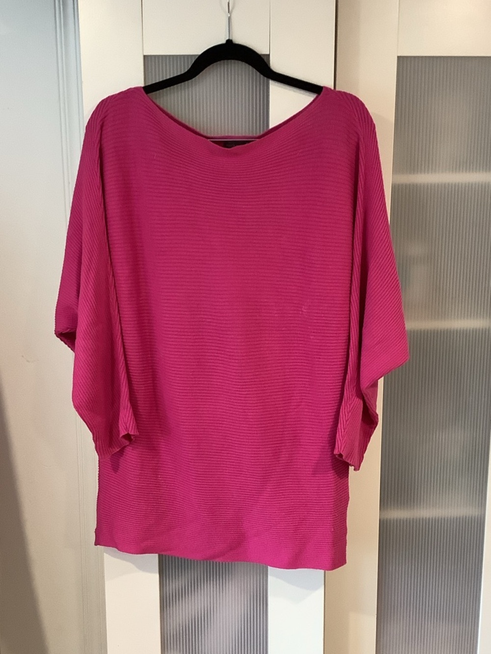 Vince Camuto Bright Fuchsia Ribbed Dolman Tunic